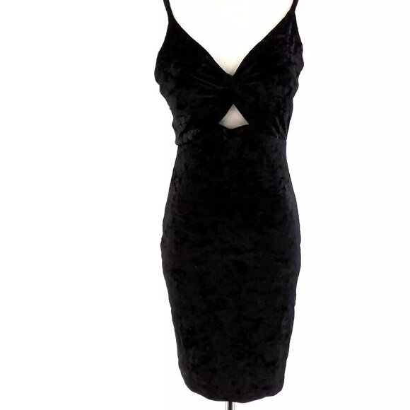 Intimately Free People Velour Bodycon Mini Cocktail Dress Black Size XS - Picture 1 of 4